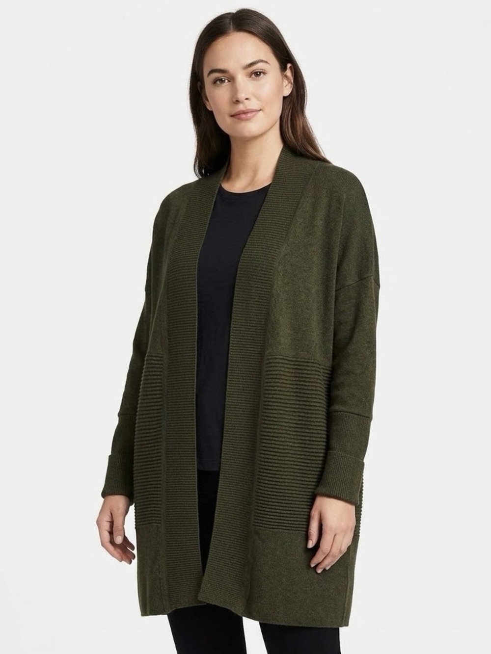 Lululemon Lulu 100% Merino Wool Sit in Lotus Wrap II Green Cardigan Sweater 10